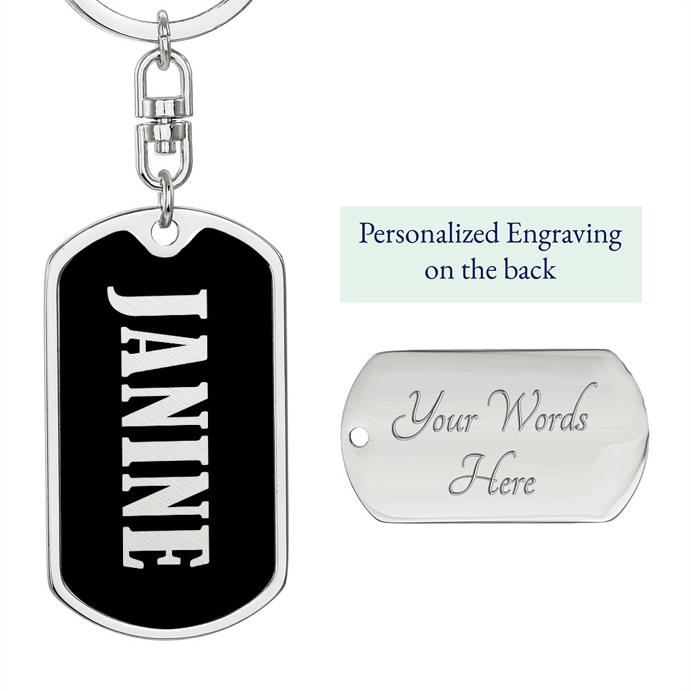Janine v02 - Luxury Dog Tag Keychain