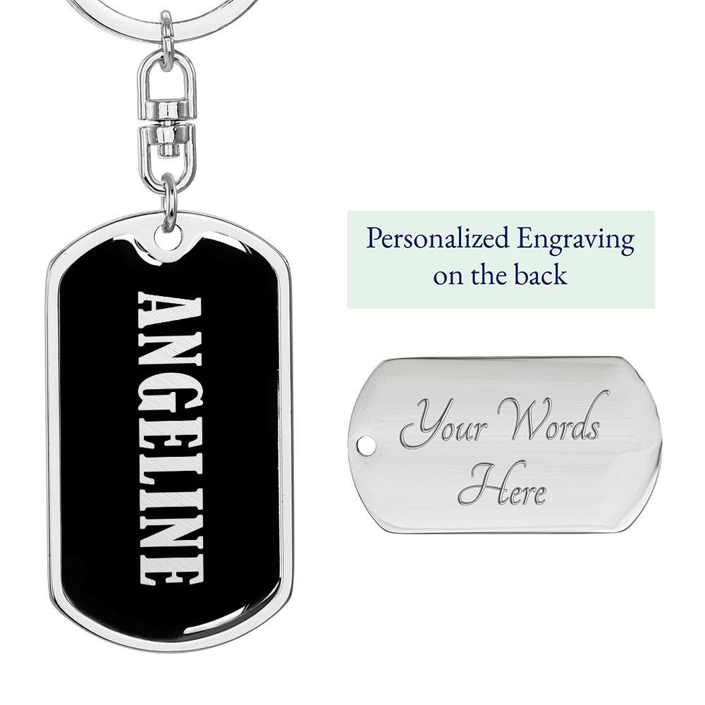 Angeline v02 - Luxury Dog Tag Keychain