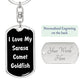 Love My Sarasa Comet Goldfish v3 - Luxury Dog Tag Keychain
