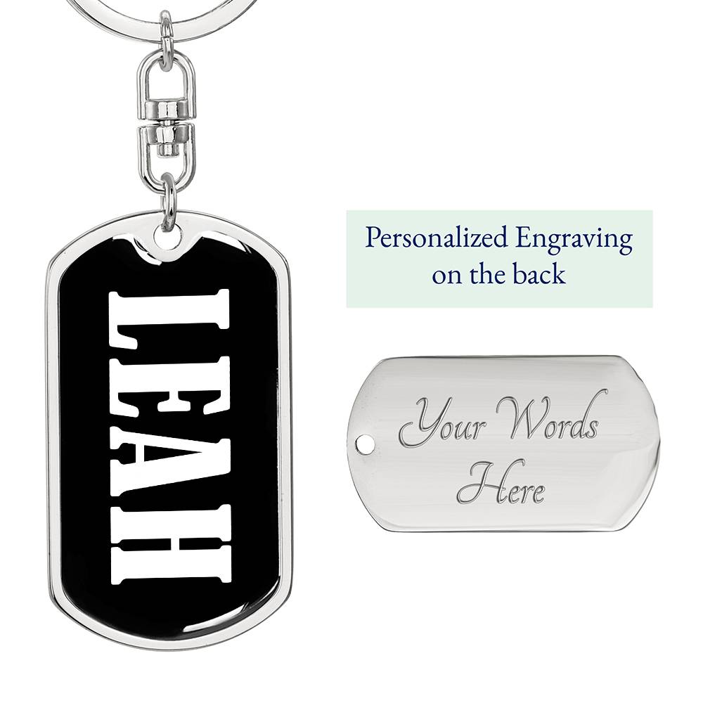 Leah v01w - Luxury Dog Tag Keychain