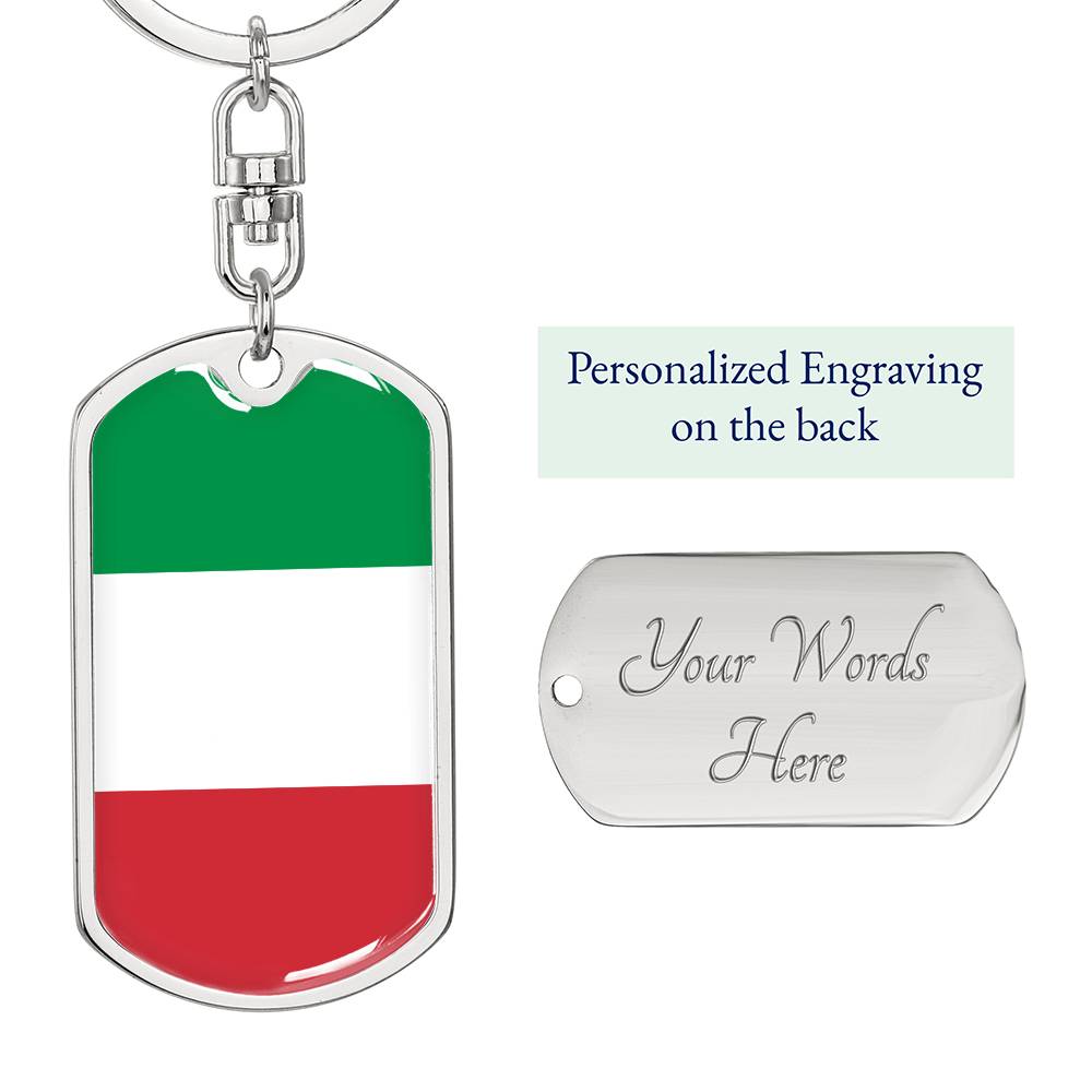 Italian Flag - Luxury Dog Tag Keychain