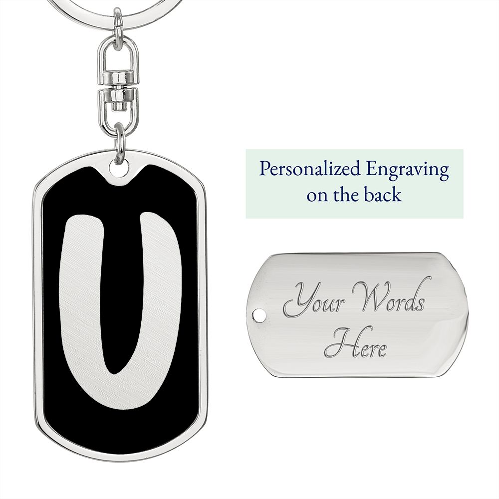 Initial U v2b - Luxury Dog Tag Keychain