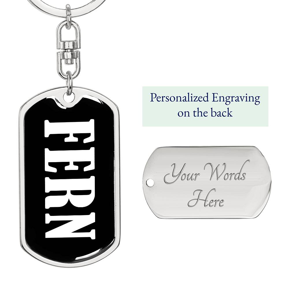 Fern v03 - Luxury Dog Tag Keychain