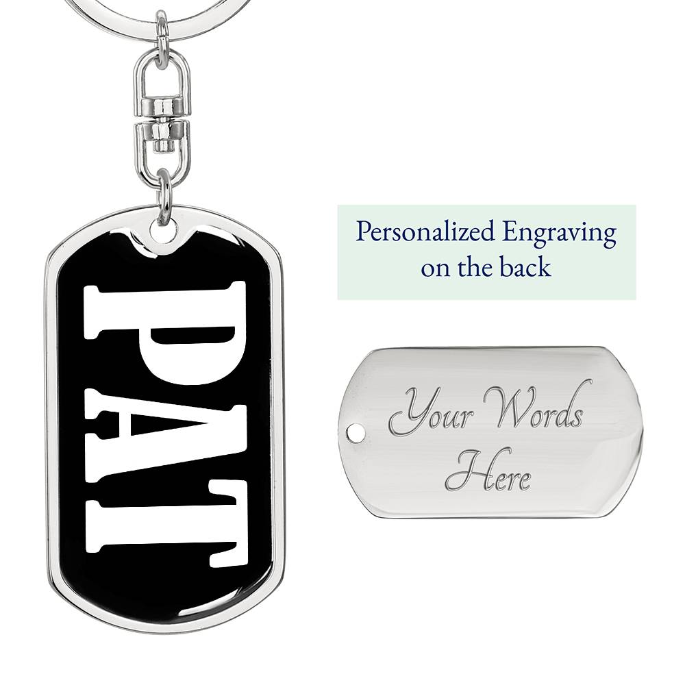 Pat v01w - Luxury Dog Tag Keychain