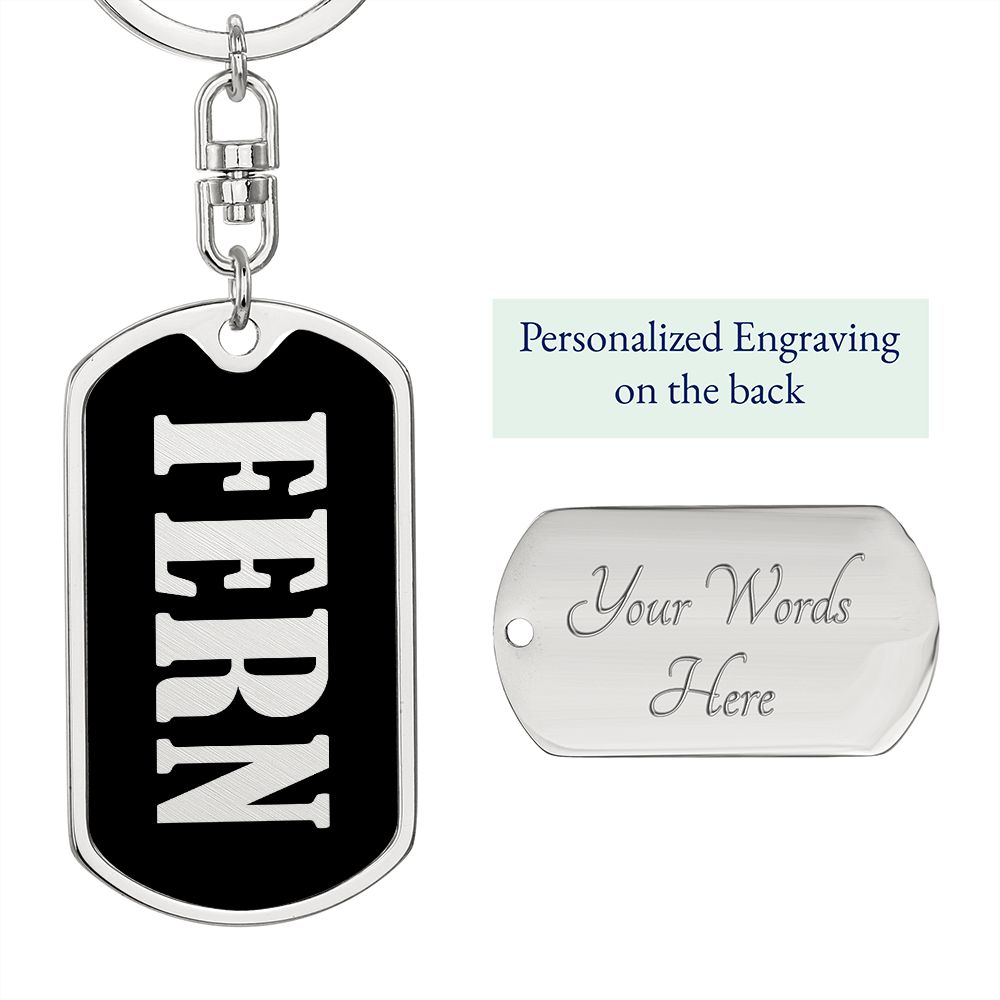 Fern v02 - Luxury Dog Tag Keychain