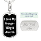 Love My Orange-Winged Amazon v3 - Luxury Dog Tag Keychain