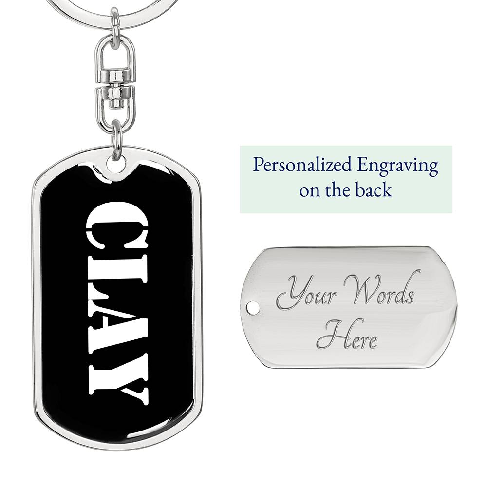 Clay v2 - Luxury Dog Tag Keychain
