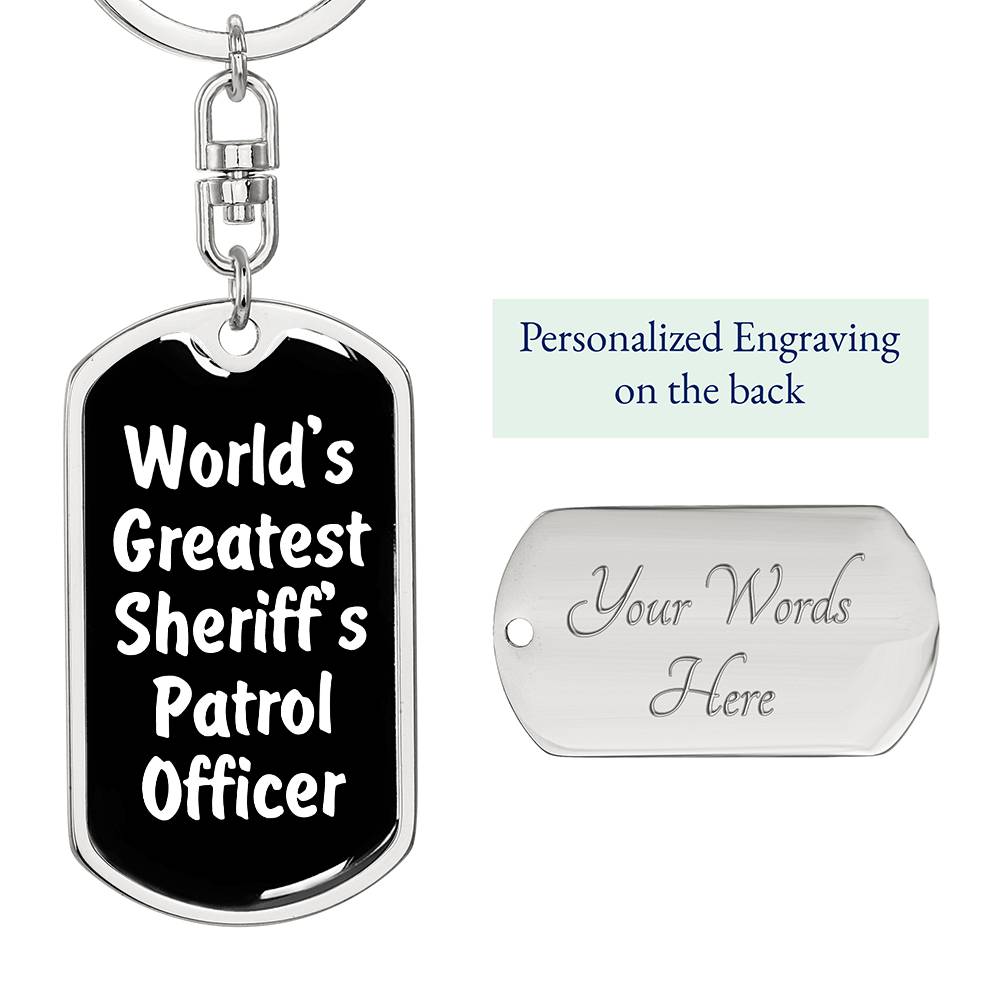 World's Greatest Sheriff's Patrol Officer v3 - Luxury Dog Tag Keychain
