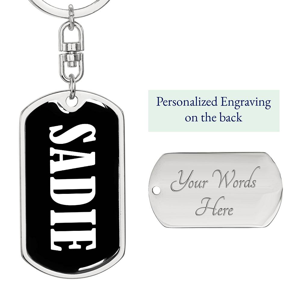 Sadie v01w - Luxury Dog Tag Keychain