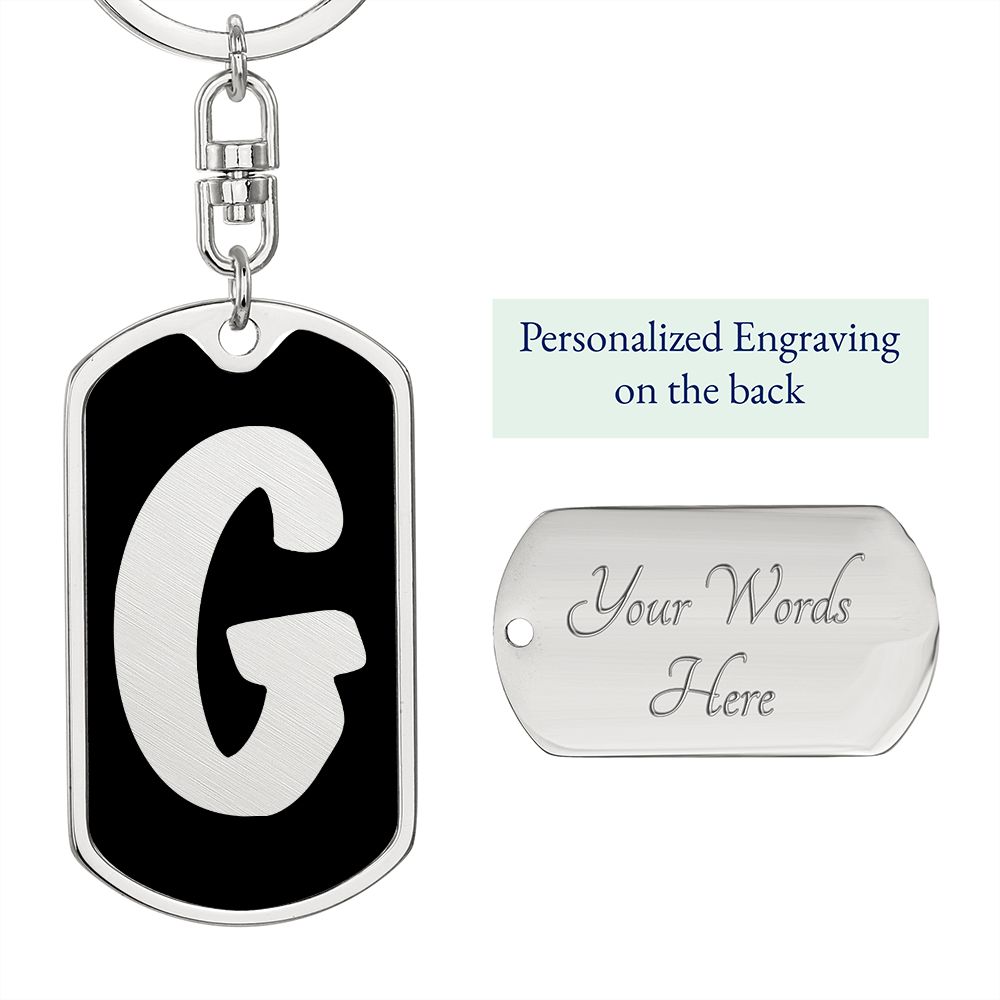 Initial G v2b - Luxury Dog Tag Keychain