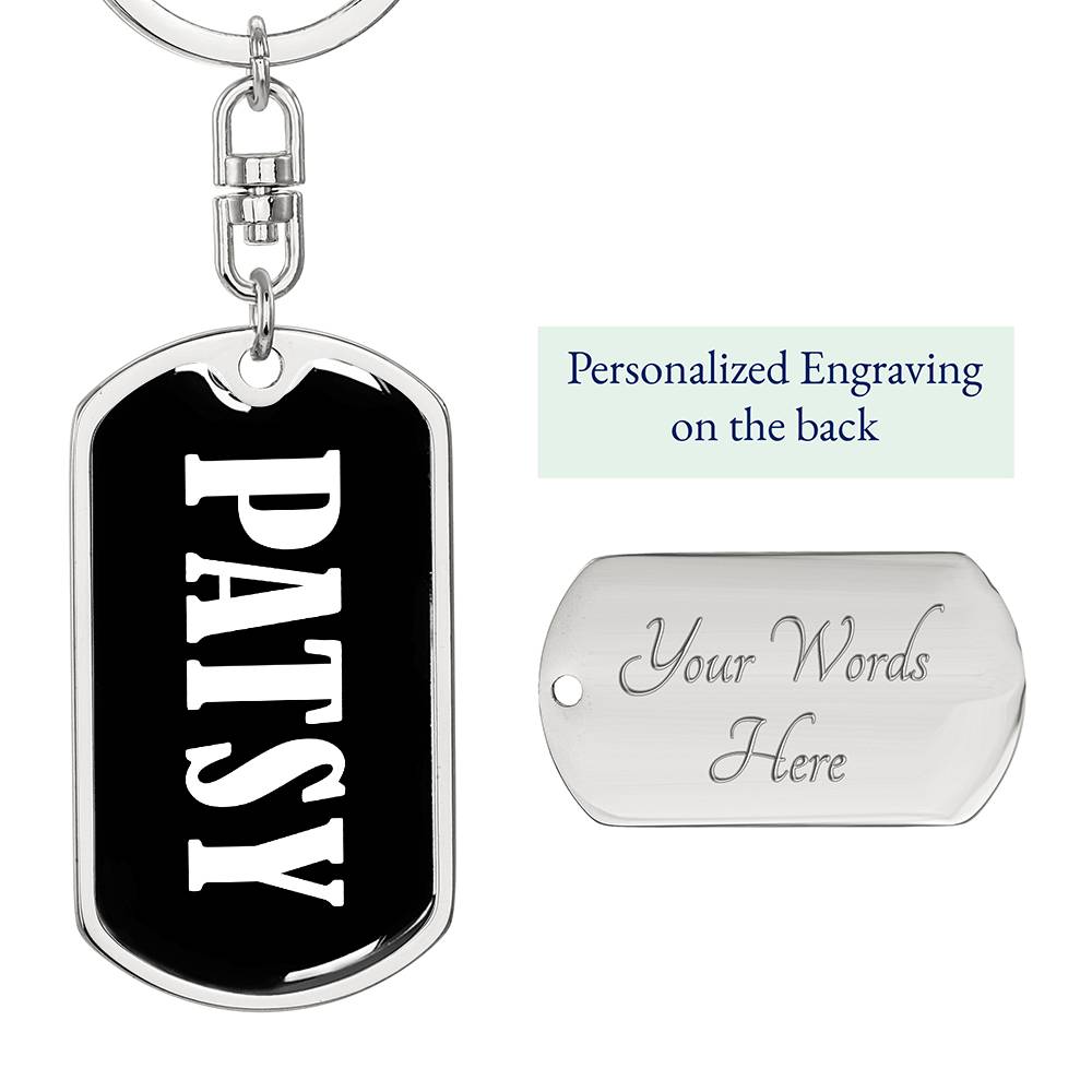 Patsy v01w - Luxury Dog Tag Keychain