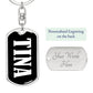 Tina v01w - Luxury Dog Tag Keychain