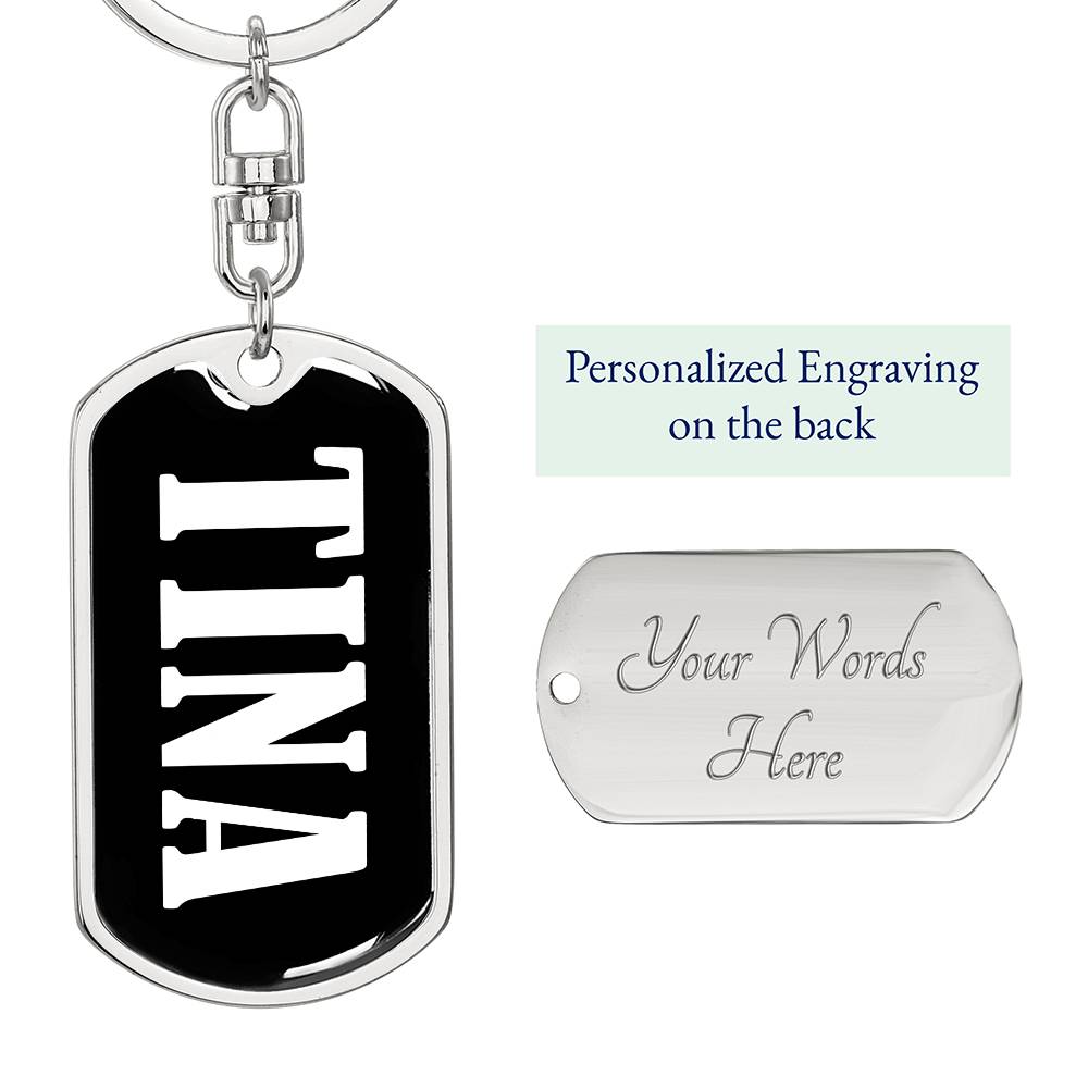 Tina v01w - Luxury Dog Tag Keychain