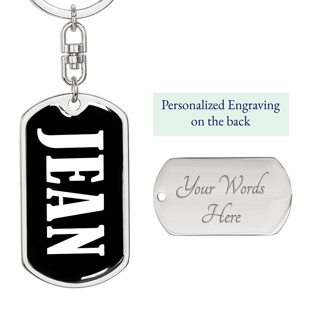 Jean v01w - Luxury Dog Tag Keychain