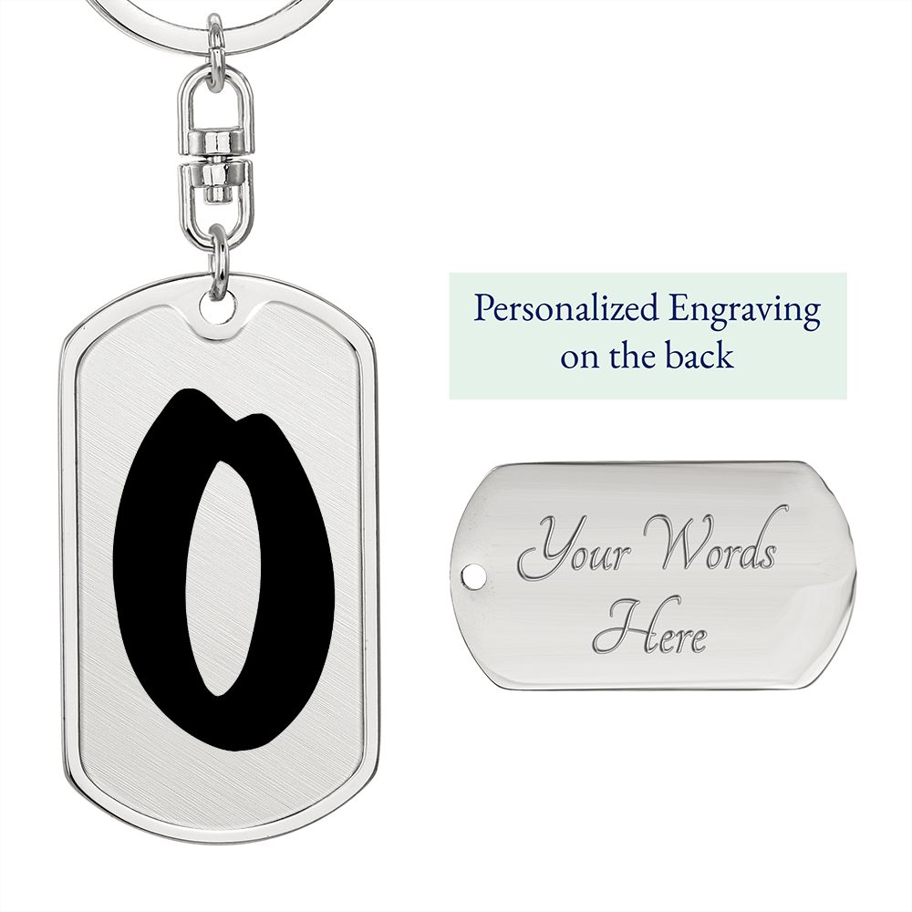 Initial O v1b - Luxury Dog Tag Keychain