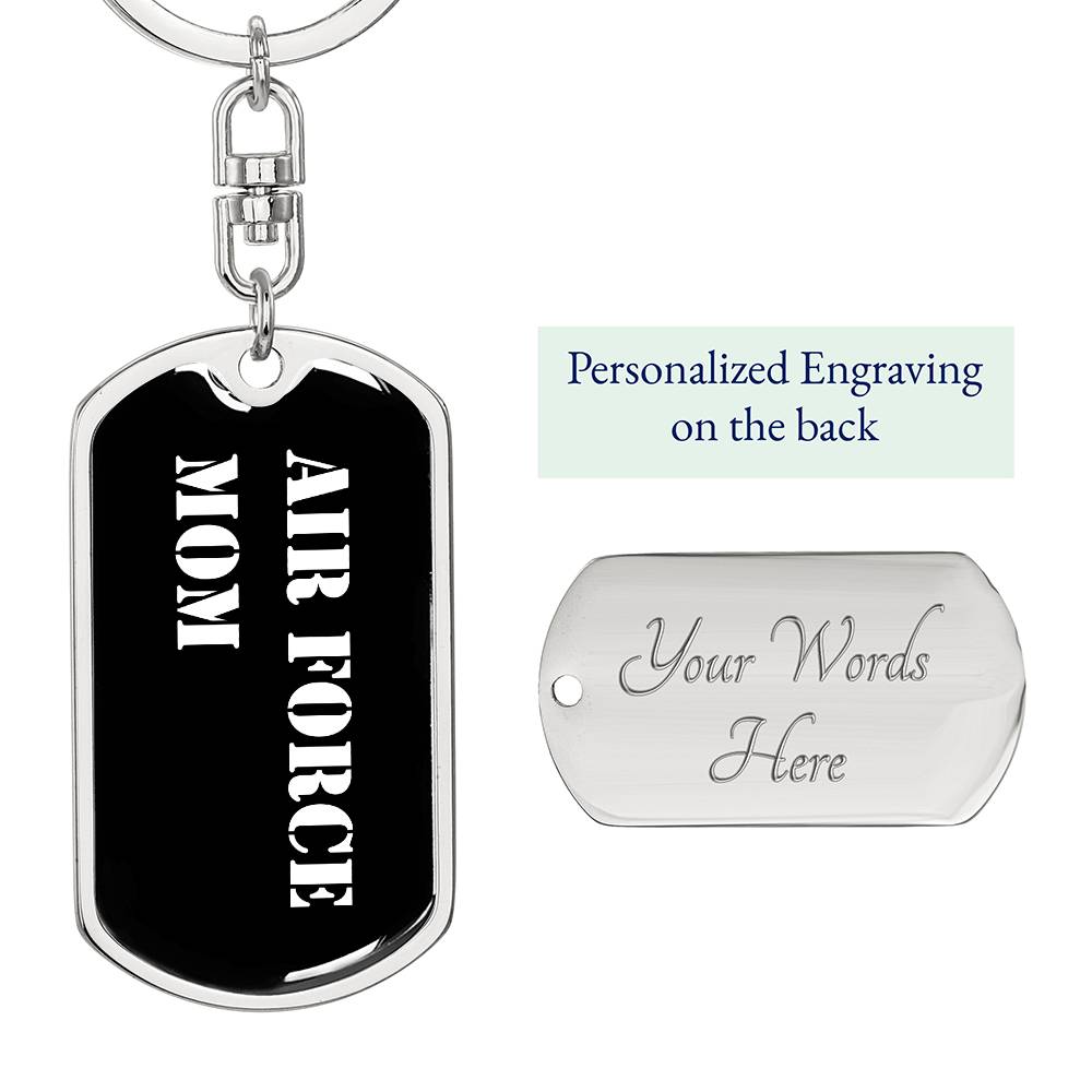 Air Force Mom v3 - Luxury Dog Tag Keychain