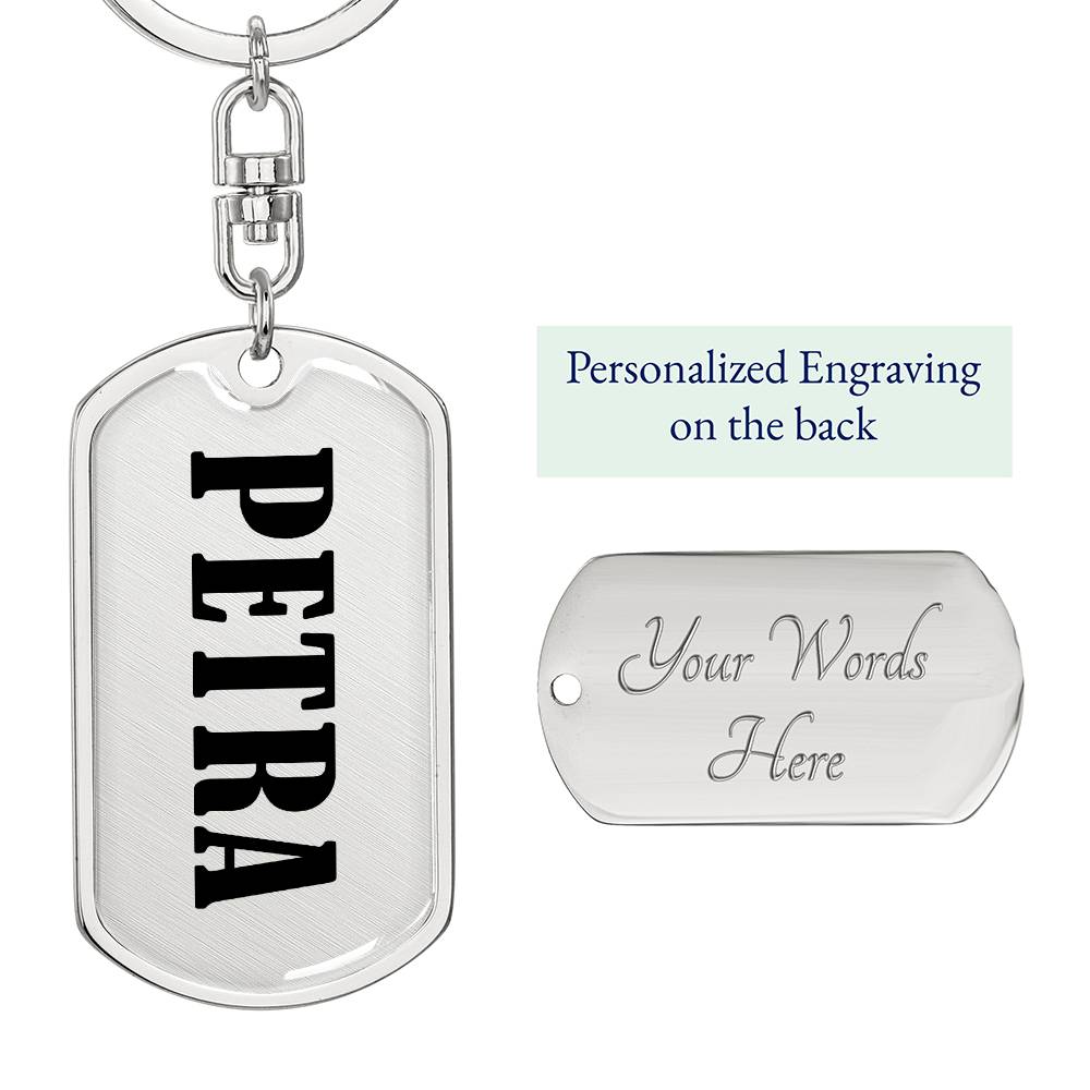 Petra v01 - Luxury Dog Tag Keychain