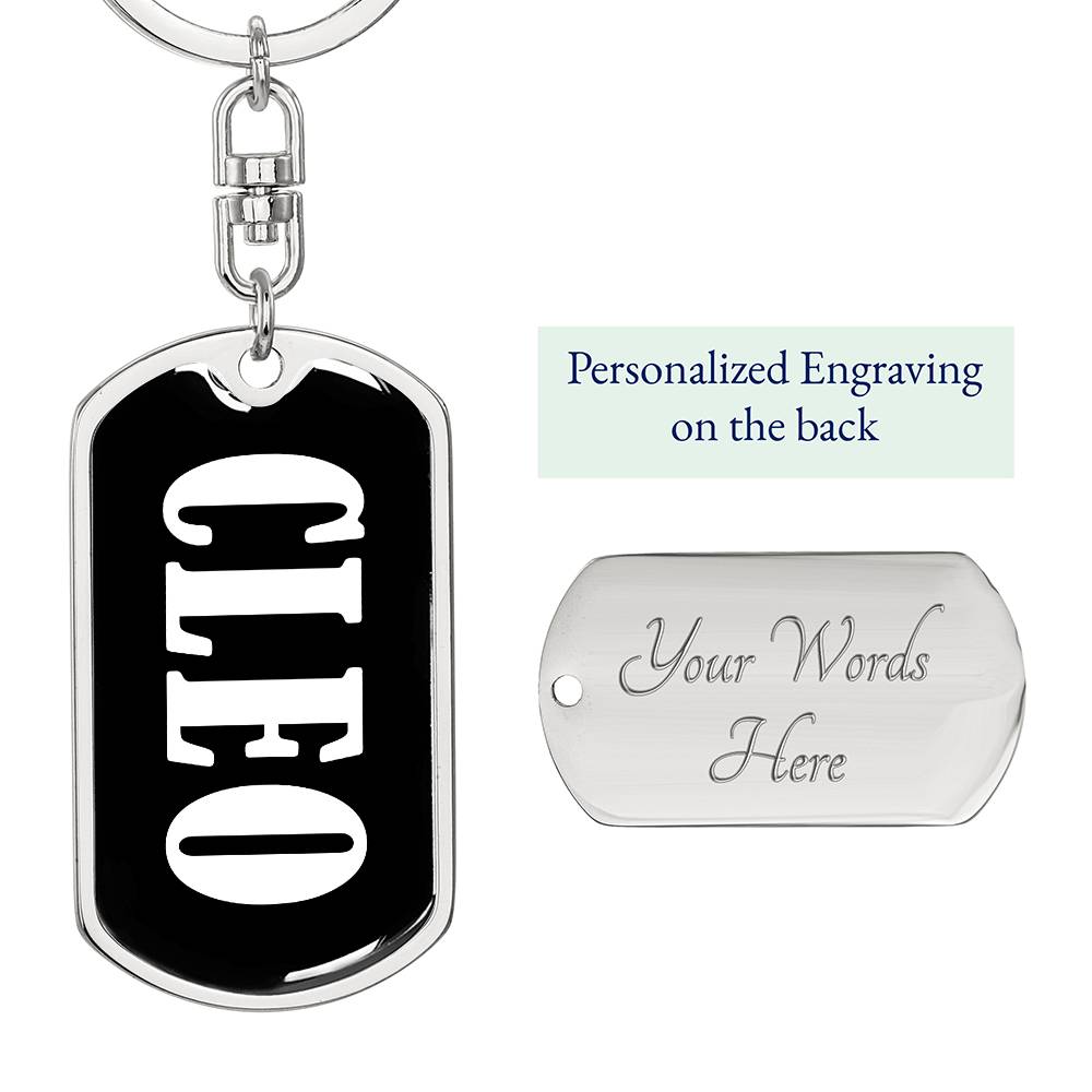 Cleo v03 - Luxury Dog Tag Keychain