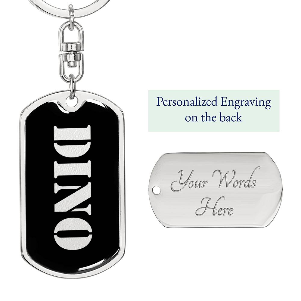 Dino v2 - Luxury Dog Tag Keychain