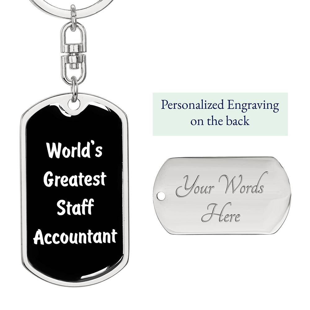 World's Greatest Staff Accountant v3 - Luxury Dog Tag Keychain