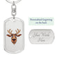 Funny Reindeer Face 13 - Luxury Dog Tag Keychain