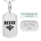 Bessie v01a - Luxury Dog Tag Keychain