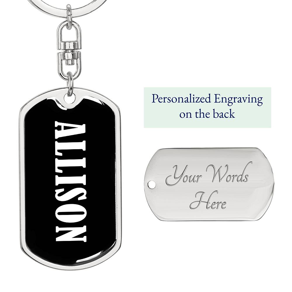 Allison v01w - Luxury Dog Tag Keychain