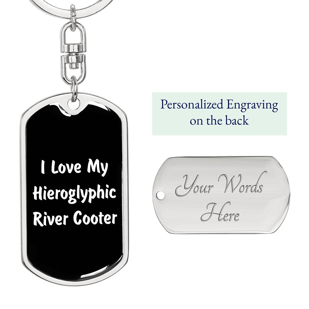 Love My Hieroglyphic River Cooter v3 - Luxury Dog Tag Keychain