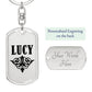 Lucy v01a - Luxury Dog Tag Keychain