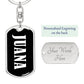Juana v01w - Luxury Dog Tag Keychain