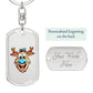 Funny Reindeer Face 14 - Luxury Dog Tag Keychain