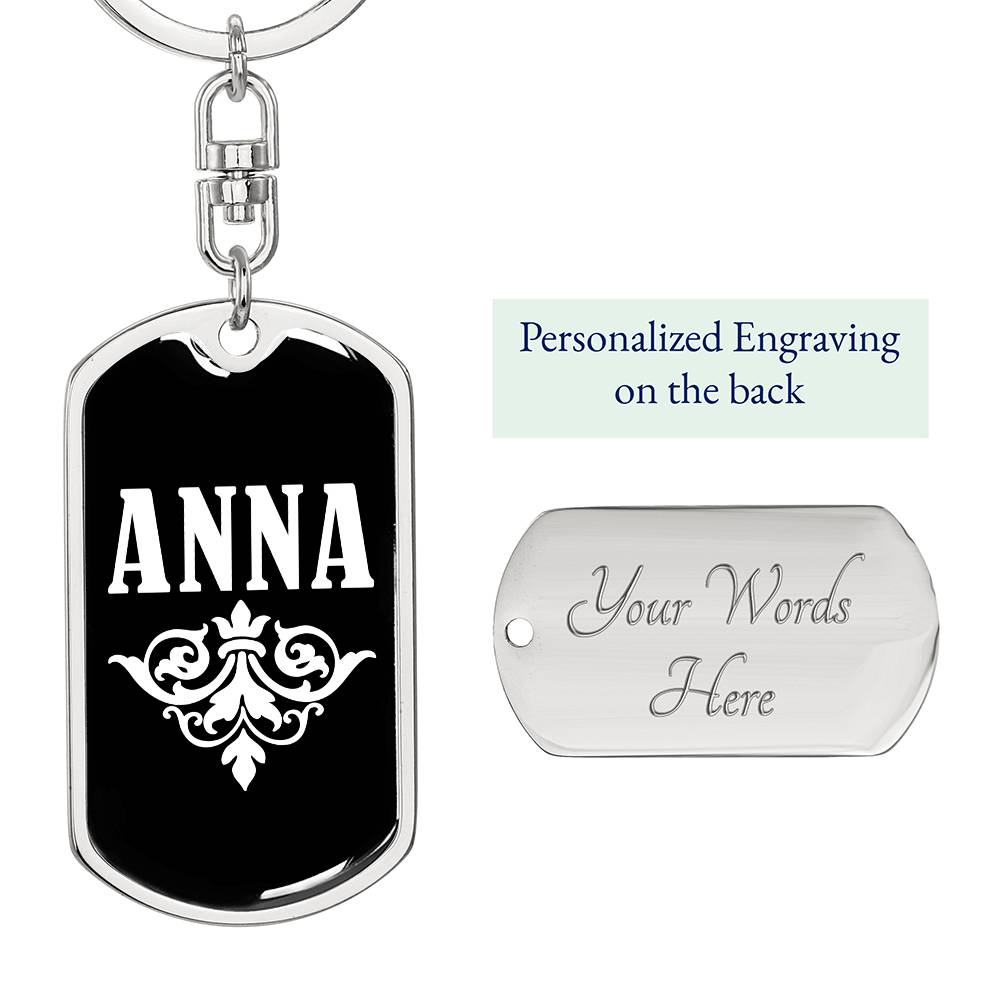 Anna v03a - Luxury Dog Tag Keychain
