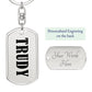 Trudy v01 - Luxury Dog Tag Keychain