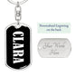 Clara v01w - Luxury Dog Tag Keychain