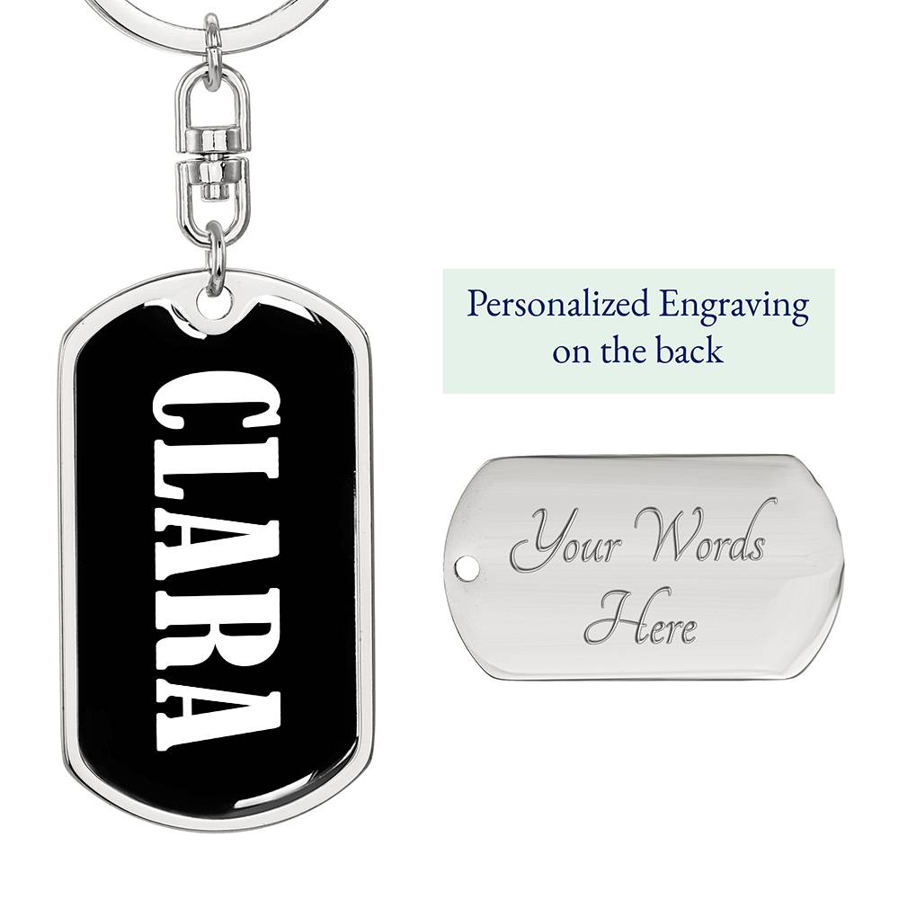 Clara v01w - Luxury Dog Tag Keychain