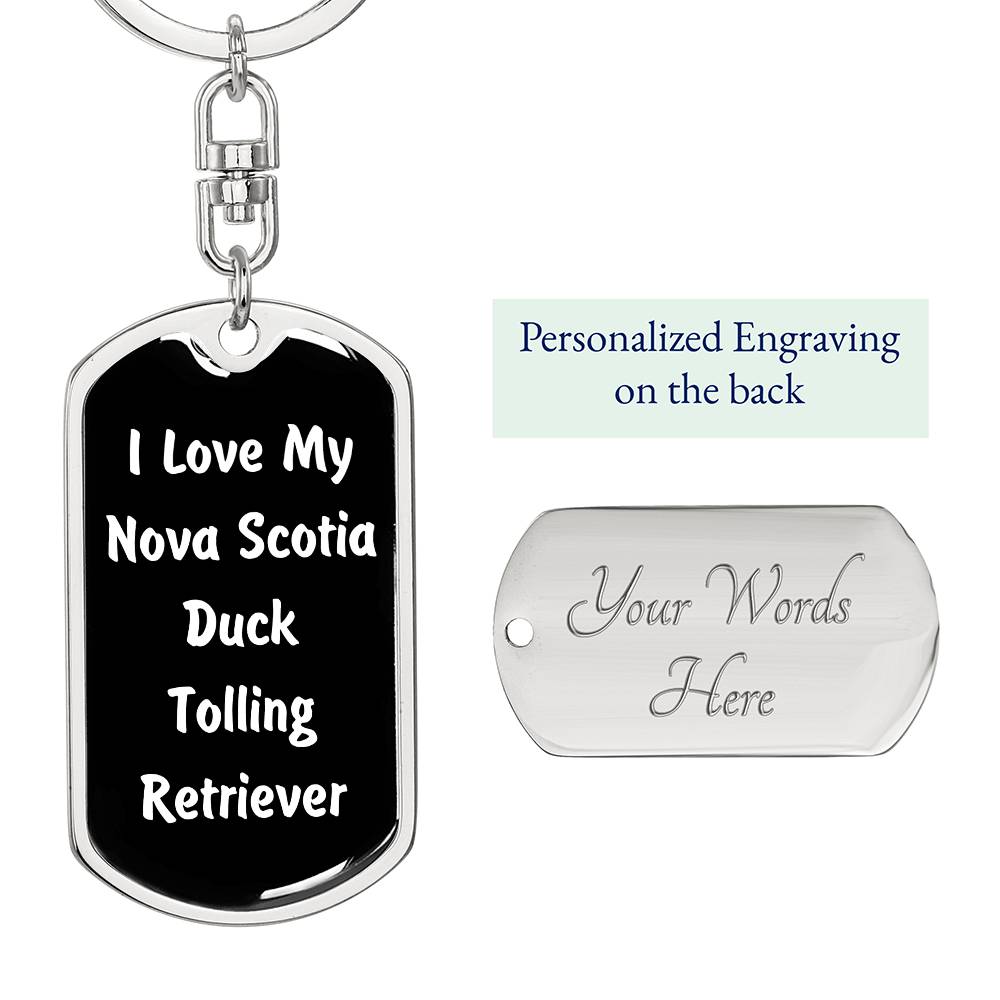 Love My Nova Scotia Duck Tolling Retriever v6 - Luxury Dog Tag Keychain
