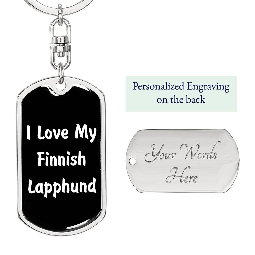 Love My Finnish Lapphund v6 - Luxury Dog Tag Keychain
