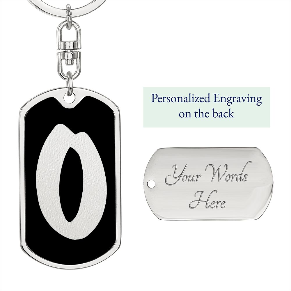 Initial O v2b - Luxury Dog Tag Keychain