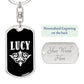 Lucy v03a - Luxury Dog Tag Keychain