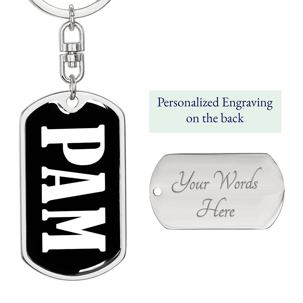 Pam v01w - Luxury Dog Tag Keychain