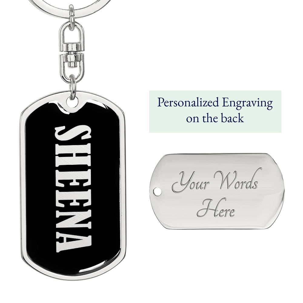 Sheena v02 - Luxury Dog Tag Keychain