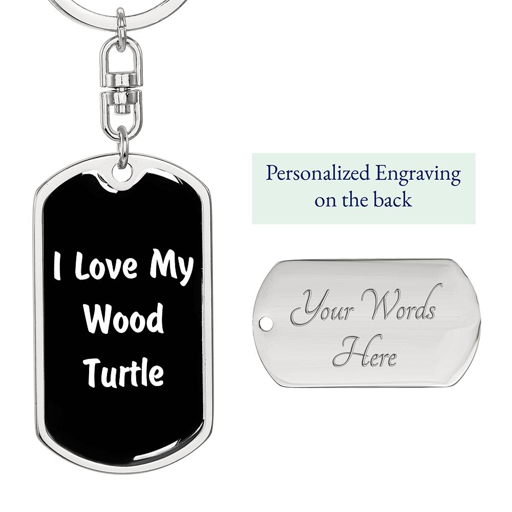 Love My Wood Turtle v3 - Luxury Dog Tag Keychain