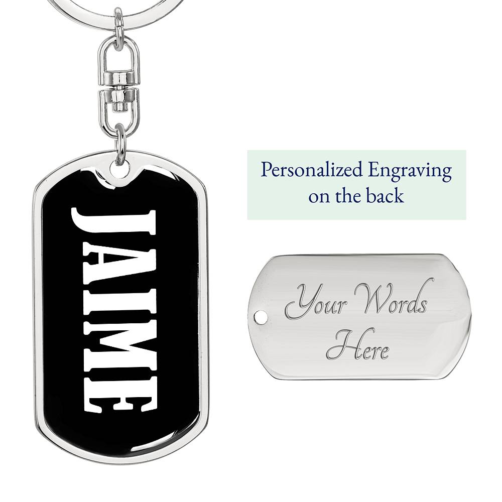 Jaime v03 - Luxury Dog Tag Keychain
