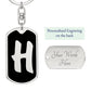 Initial H v2b - Luxury Dog Tag Keychain