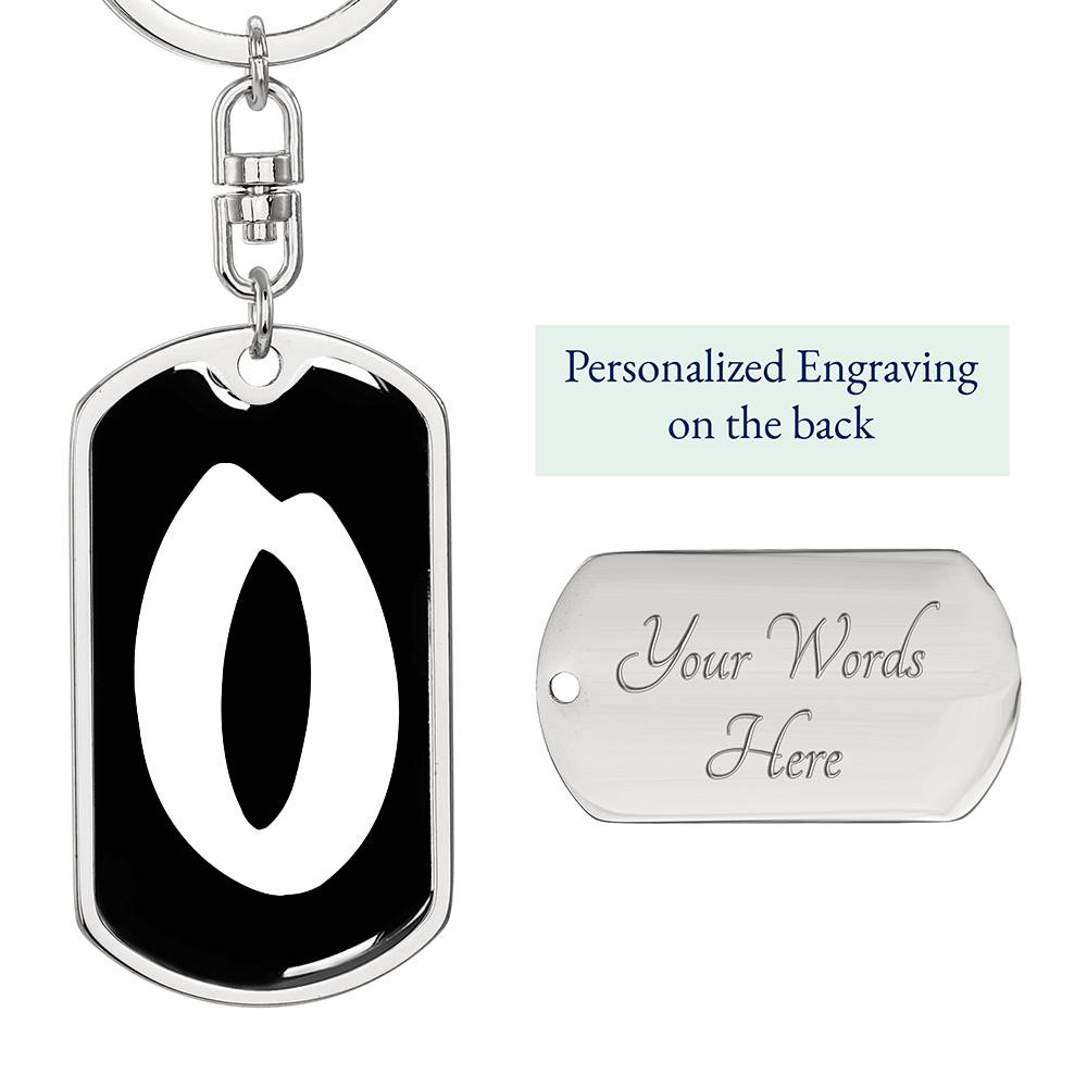 Initial O v3b - Luxury Dog Tag Keychain