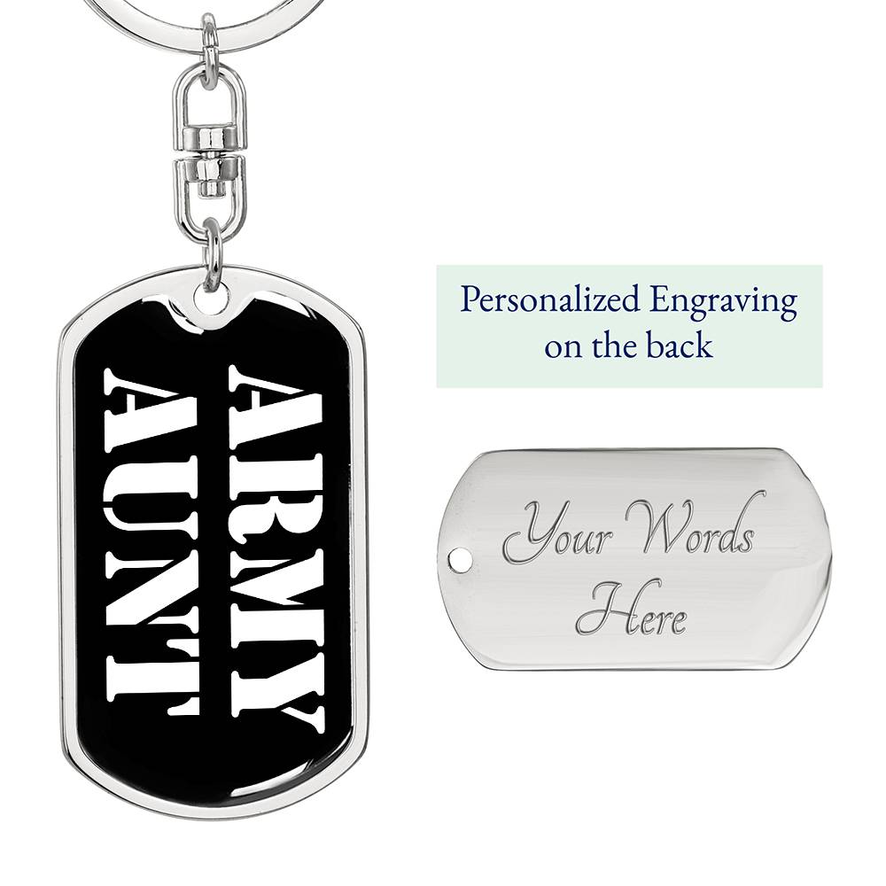 Army Aunt v3 - Luxury Dog Tag Keychain