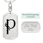 Initial P v001-11 - Luxury Dog Tag Keychain