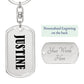 Justine v01 - Luxury Dog Tag Keychain