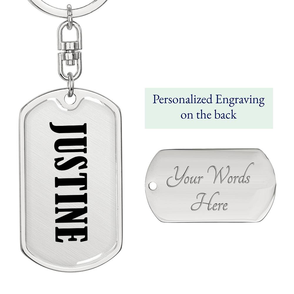 Justine v01 - Luxury Dog Tag Keychain