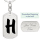 Initial H v1b - Luxury Dog Tag Keychain